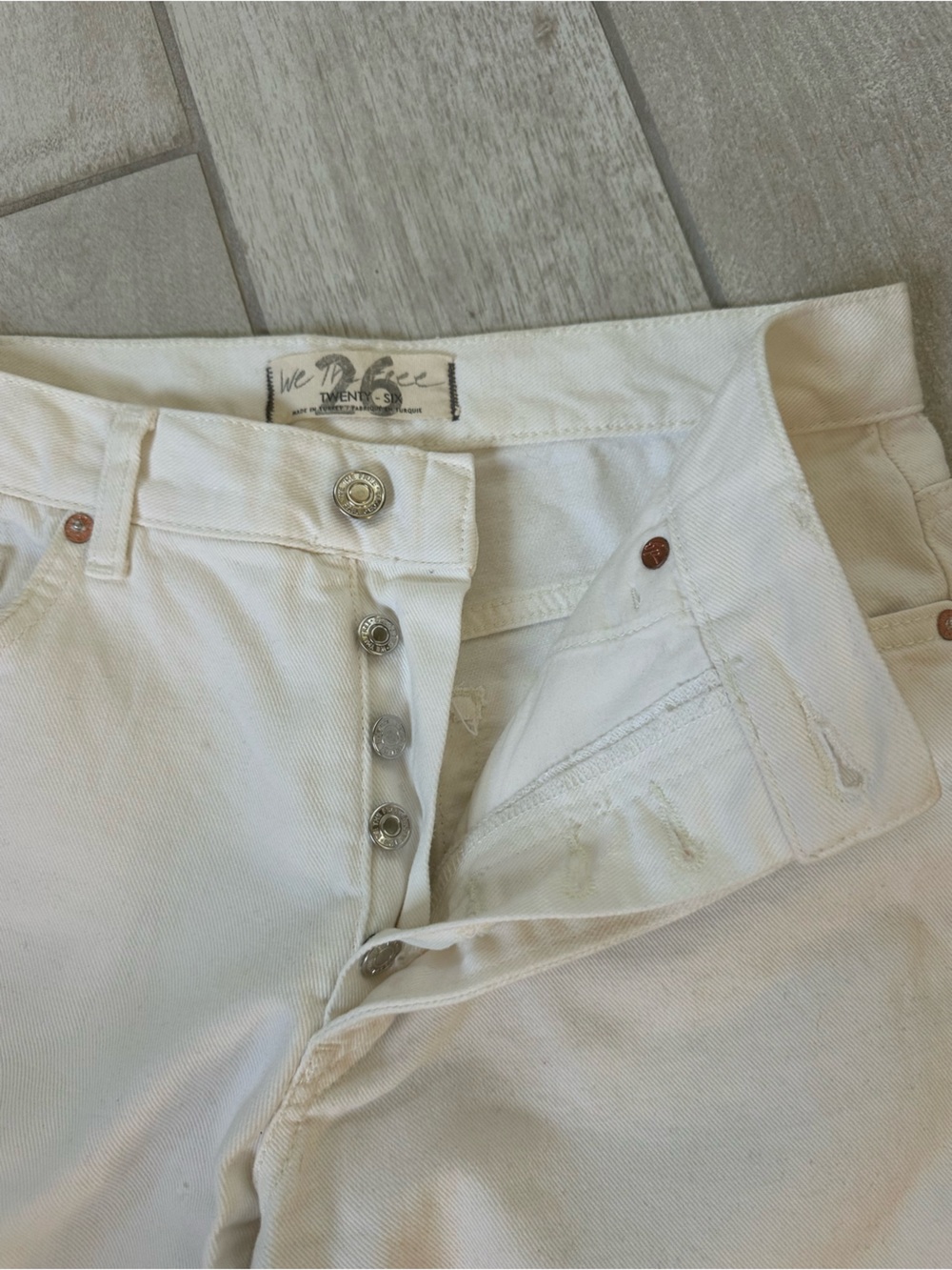 We The Free White Distressed Boyfriend Jeans - Picture 5 of 9